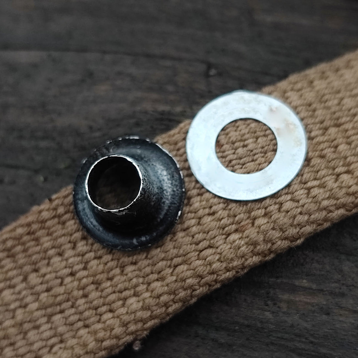 Aluminum grommet for field bottle cap